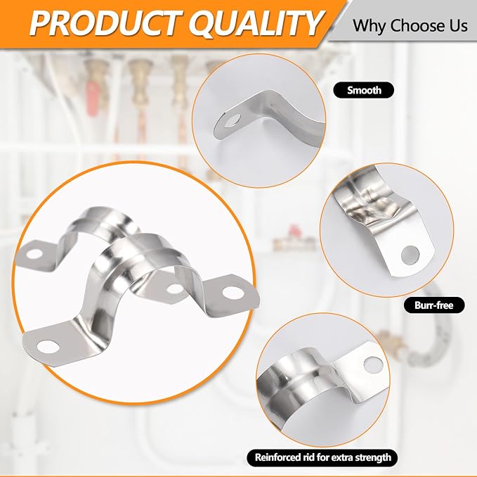 60Pcs M25 1 Inch Stainless Steel Rigid Pipe Strap | Conduit Clamps, Heavy Duty - Image 5