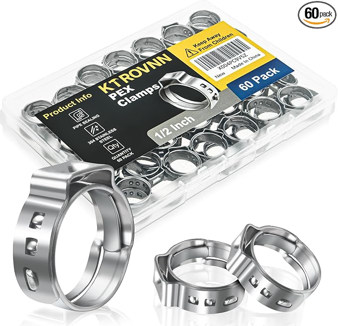 1/2 Inch PEX Crimp Rings 60 Pack by Unknown