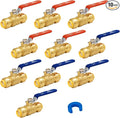 Shut Off Ball Valve 1/2 Inch, 10-PCS Full Port Push Pex Ball Valve | Brass by SUNGATOR