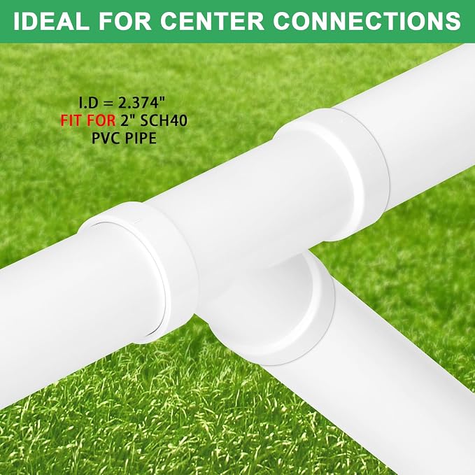 2Pack 2" PVC 45 Degree Wye DWV Pipe Fittings SCH40 PVC DWV Sanitary Y-TEE Pipe - Image 3