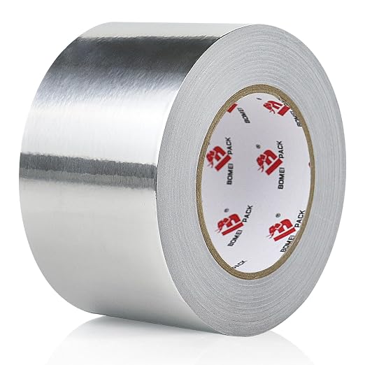 BOMEI PACK Aluminum Foil Tape, Heavy Duty Metal Duct Tape, High Temperature by BOMEIPACK