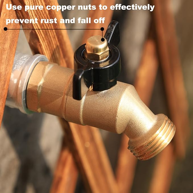 Brass Ball Valve Full Flow Male Hose Bibb 1/2" Male NPT inlet Connection - Image 6
