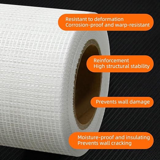 QILIMA Drywall Joint Tape 6 Inch x 75 Feet- Self-Adhesive Mesh Tape - Image 3