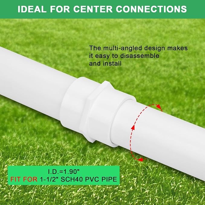 6Pack 1-1/2Inch PVC Female Thread Adapter Pipe Fittings, 2-Way PVC Pipe - Image 3