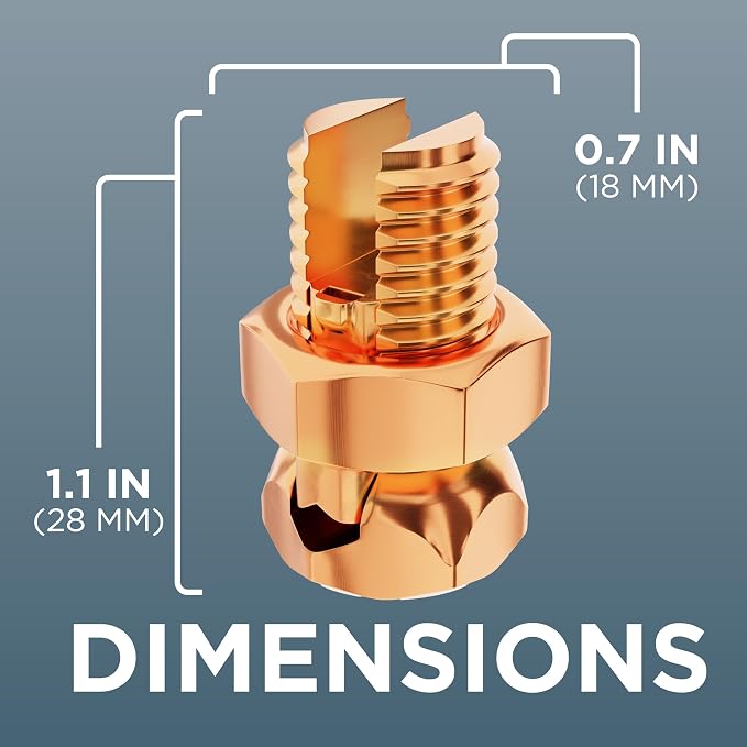 THE CIMPLE CO 1 Pack, Size #6 Copper Split-Bolt Connector 6 AWG - Image 6