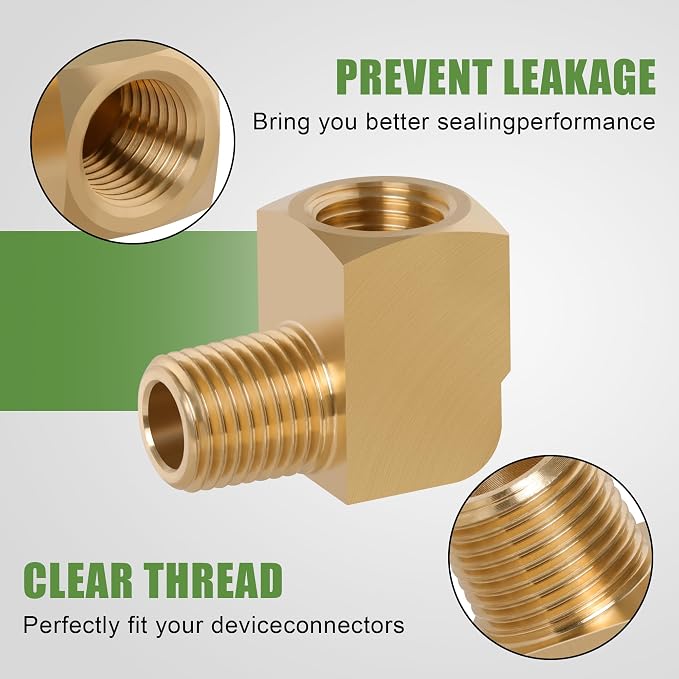 4Pcs Brass Pipe 90 Degree Barstock Street elbow, 1/4" x 1/4" | 1/4 Inch NPT - Image 4