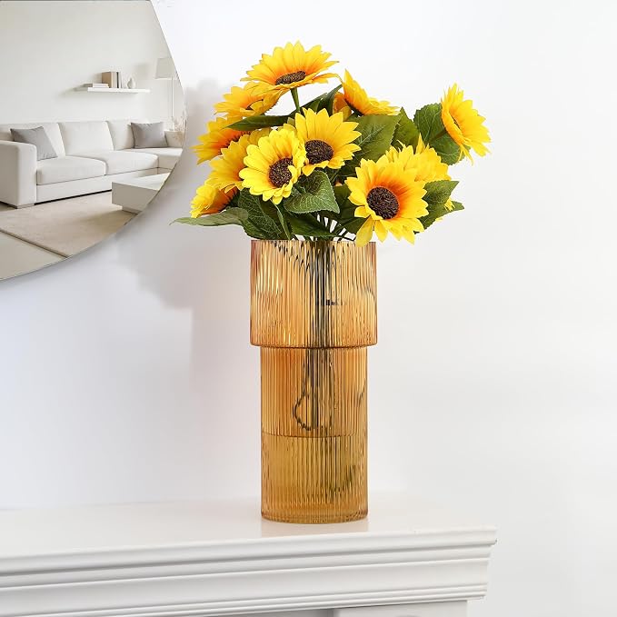 Large Glass Vase, 12 Inches Tall Vase - Image 5