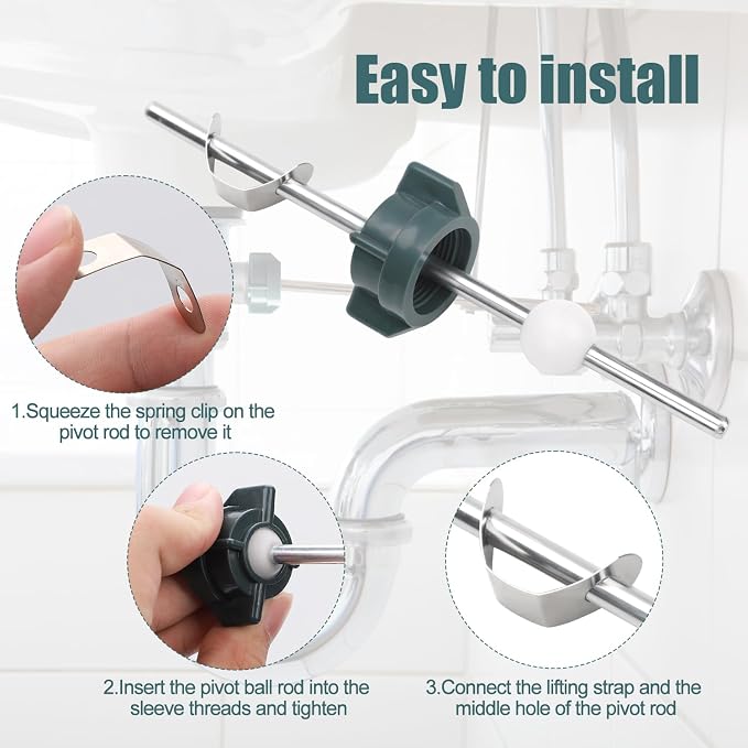 Sink Ball/Pivot Rod Replacement Parts Bathroom Sink Drain Stopper Kit - Image 6