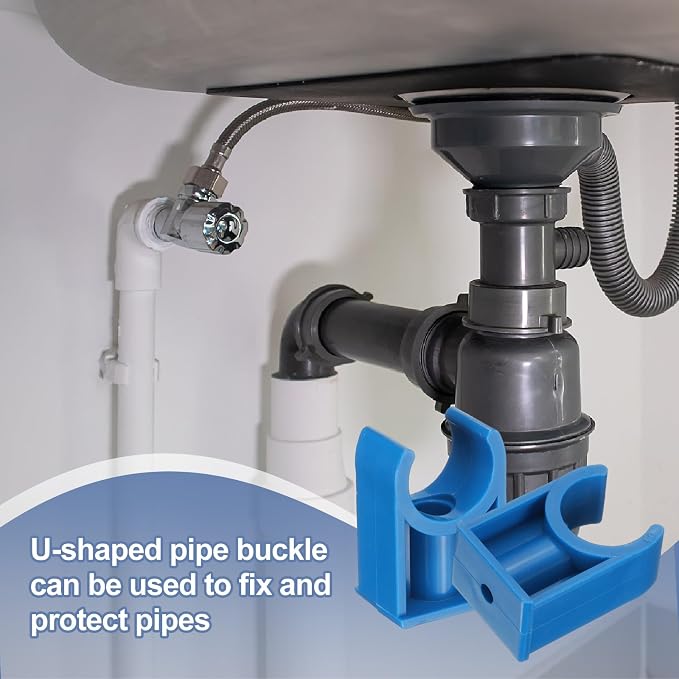 uxcell 2 Pcs PVC Water Pipe Clamps Clips, 110mm ID U-Shaped Water Pipe Buckles - Image 6
