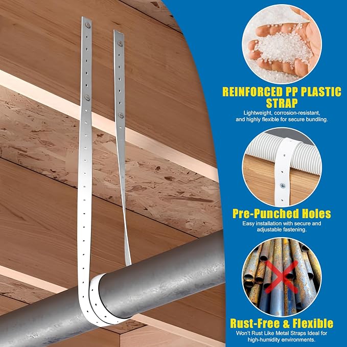 Plastic Hanger Strap 3/4 Inch x 100 Feet Reinforced Flexible Hanger Strap - Image 3