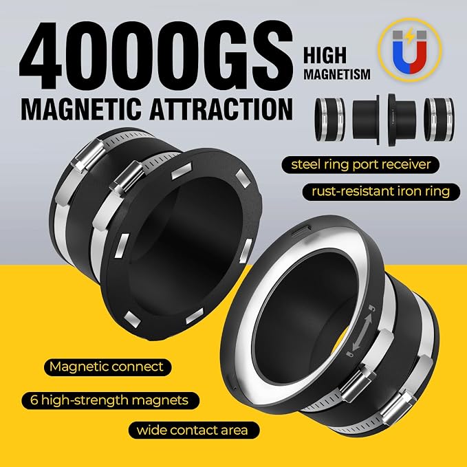 Magnetic dust collector kit for 4-inch shop vacuum hoses，2pcs | One-to-Multi - Image 5