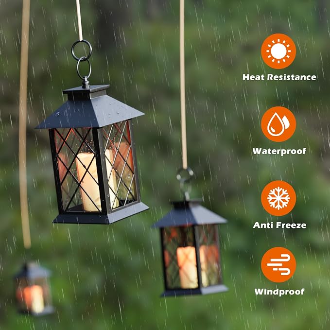 13.4" Lanterns Decorative Indoor, Diamond-shaped Outdoor Lanterns, Waterproof - Image 4