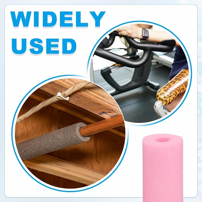 PATIKIL Pipe Insulation Foam Tube Foam Pipe Tubing Covers Pink 2Pcs | 1" ID x - Image 5