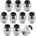 10Pcs 4mm Push Connect 1/4 NPT Male Straight Pneumatic Fitting | Pure Copper by Qjaiune