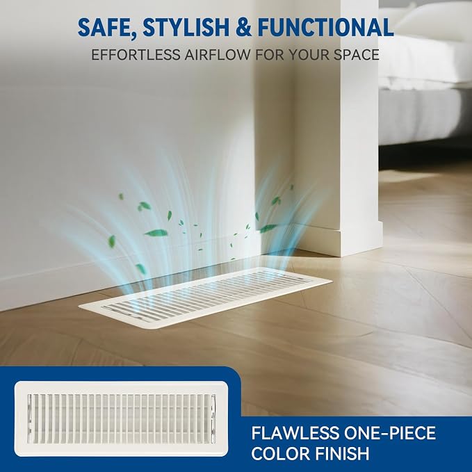 6" x 12" Floor Register Vent Covers 2-Pack, Cream White - Image 3