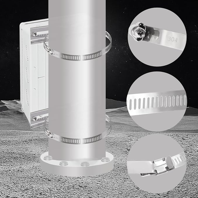 smseace Pole Mounting Kits, 304 Stainless Steel 200x50mm Brackets - Image 4