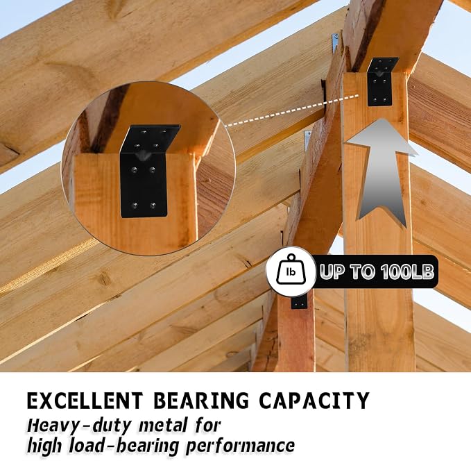 8 PCS Heavy Duty Steel Corner Brackets, DIY L Shelf Brackets, Metal Joint - Image 4