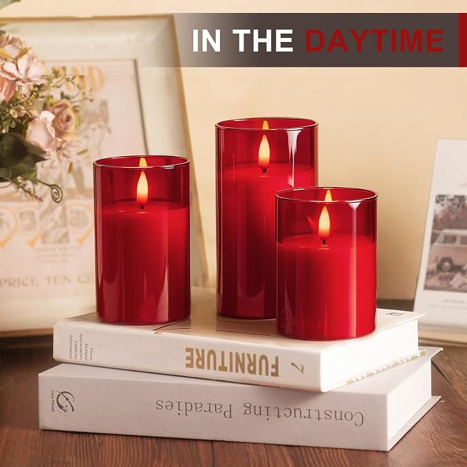 Tyawon Glass Battery Operated LED Flameless Candles - Image 2