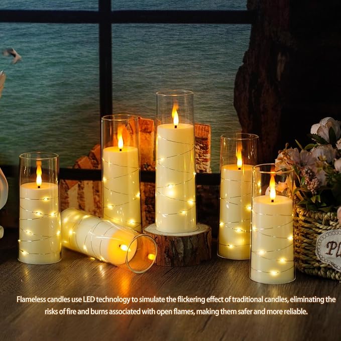 Nimiko Flickering Flameless LED Candles, Battery Operated Candles 9 Pcs - Image 5
