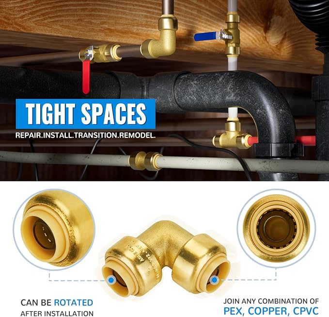1/2 Inch 90 Degree Elbow, Push Pex Elbow 1/2 Inch, - Image 3