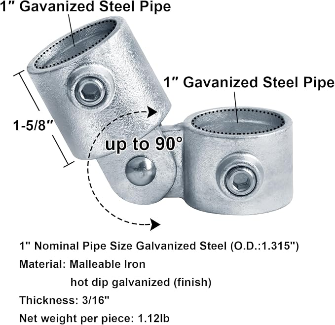 4 PCS Single Swivel Socket Structural Pipe Fitting - Image 4
