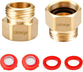 2 Pcs Lead-Free Hose Bib Adapter, 1-1/16" Fine Thread Female x 3/4 GHT Male | by LitOrange