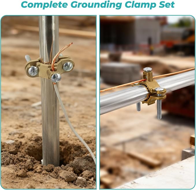 Copper Ground Clamp Set, Includes 2 Pipe/Conduit Clamps | Copper Ground Clamp - Image 5