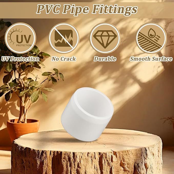 20 Pack 1" PVC Fittings End Cap, Furniture Grade 1 Inch PVC Pipe Fittings End - Image 5