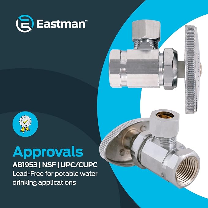 Eastman 3/8 Inch OD Compression x 3/8 Inch FIP Compression Multi-Turn Angle - Image 4