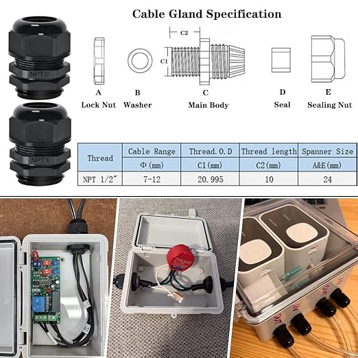 Zulkit Junction Box ABS Plastic Waterproof IP65 Electrical Boxes Hinged Shell - Image 5