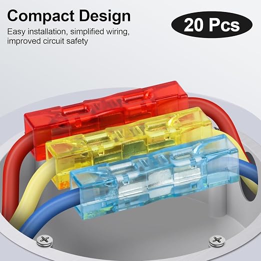 20Pcs Plug-in Quick-Connect Terminal Blocks, 1-in-1-out | 1-in-1-out Wire - Image 2