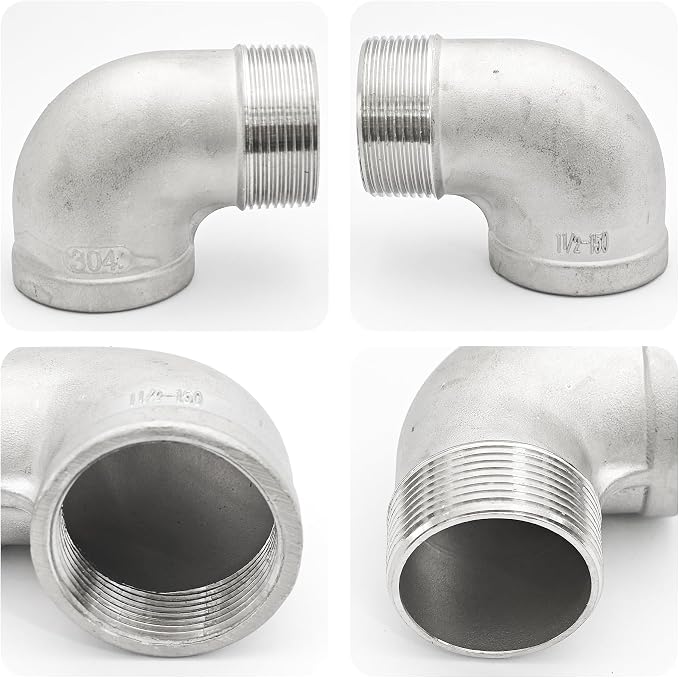 90 Degree Street Elbow, 1-1/2" NPT Male x 1-1/2" NPT Female, 304 Stainless - Image 3