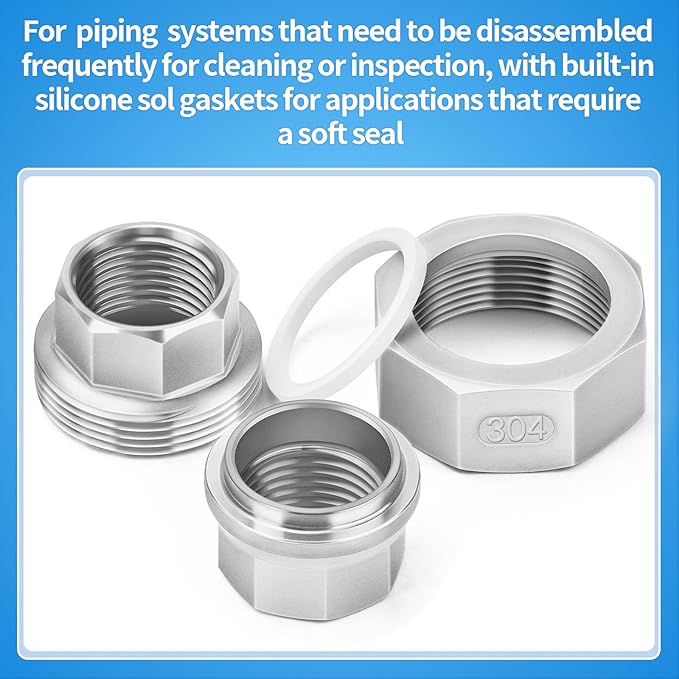 ChillWaves 304 Stainless Steel Cast Pipe Fitting, Union，1/4" NPT Female Thread - Image 4