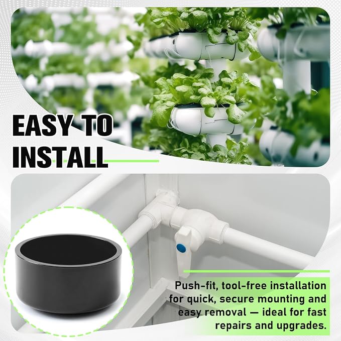 10 Packs 4 Inch PVC Pipe End Cap, Fits 4.5" Od Schedule 40 Furniture Grade - Image 5