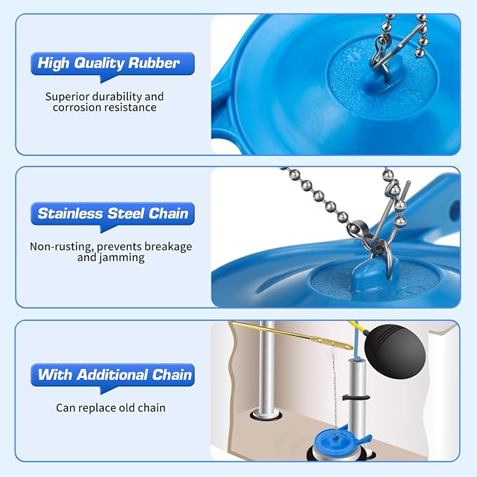 Toilet Flapper Replacement for Gerber, 3 inch Toilet Stopper Kit for Gerber - Image 2