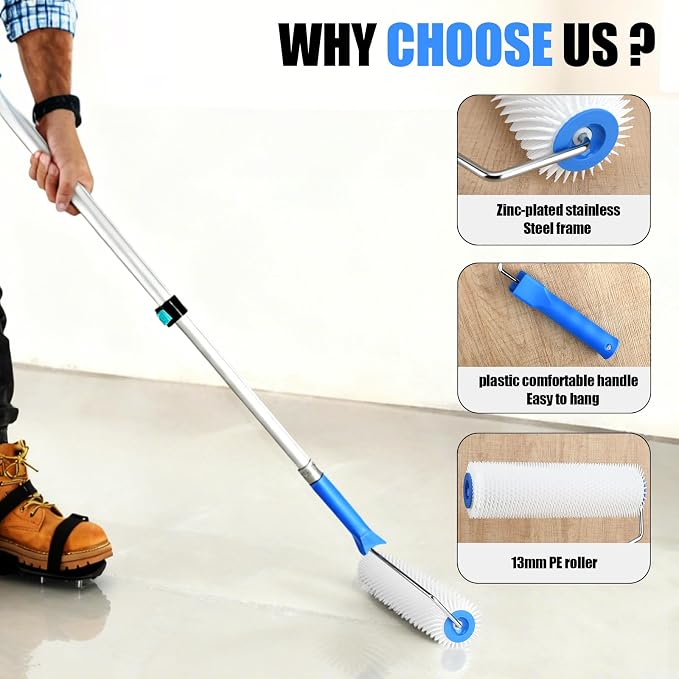 9 Inch Screed Spiked Roller Self Leveling Concrete Roller Epoxy Roller Floor - Image 3
