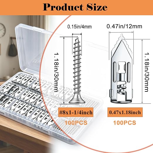 200 Pcs Self Drilling Drywall Anchors - Image 2
