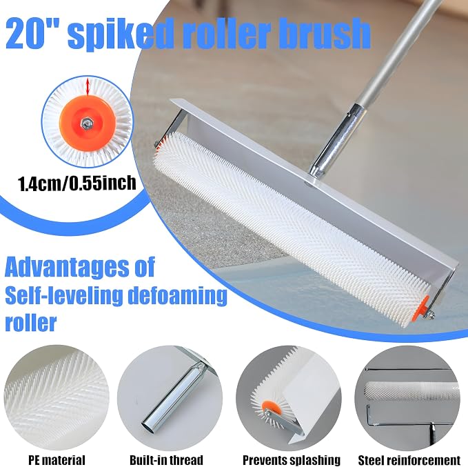 Self Leveling Cement Tool Kit, Epoxy Floor Kit, Self-Leveling Rake, Spike Shoes - Image 2
