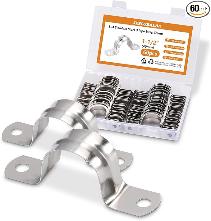 60Pcs M40 Stainless Steel Conduit Clamps | Conduit Clamps, Heavy Duty Pipe by SEELUBALAR