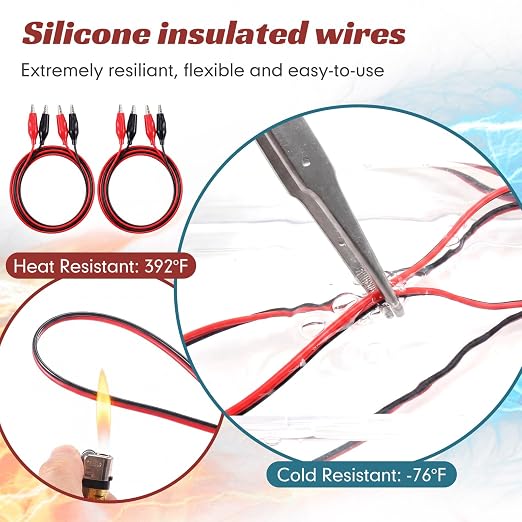 EBOOT 4 Pcs Alligator Clips Electrical, 40 Inches Test Leads - Image 4