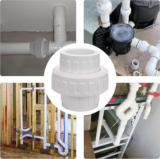 2" PVC Union Coupling Pipe Fitting PVC Adapter Schedule 40, EPDM O-Ring - Image 8