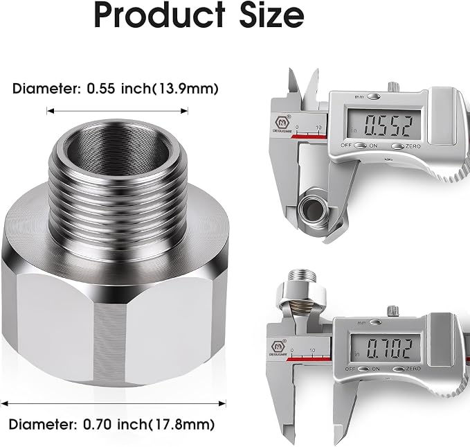 Brass Faucet Hose Adapter, 1/2" Female to 3/8" Male, Leak-Proof - Image 2