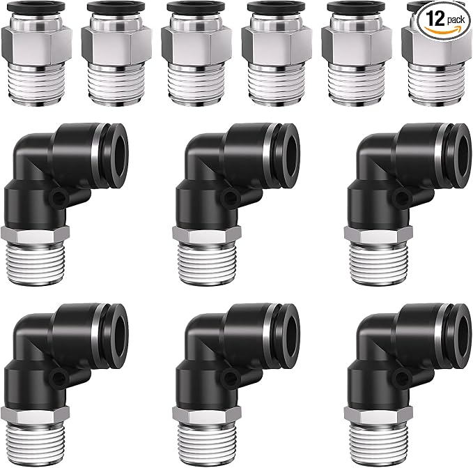 3/8 Push to Connect Fittings npt Thread to 3/8 Air Line quick | Pneumatic by Unknown