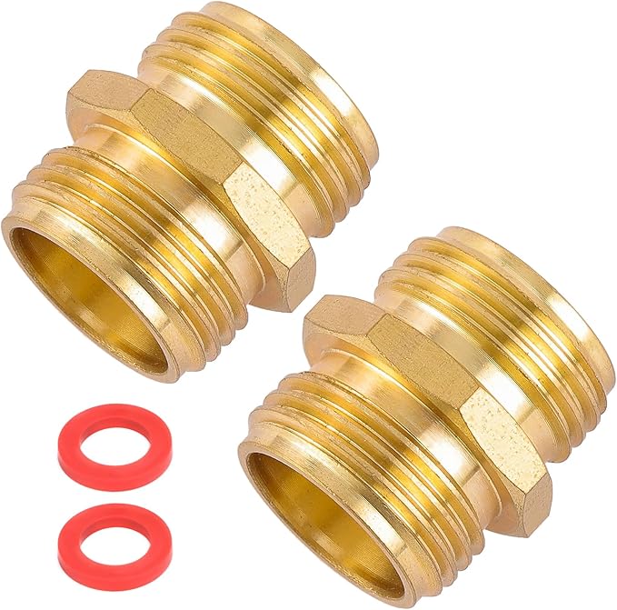 Garden Hose Connector, Male to Male Hose Adapter, 3/4" GHT Double Male | 2 Pack by Sanpaint