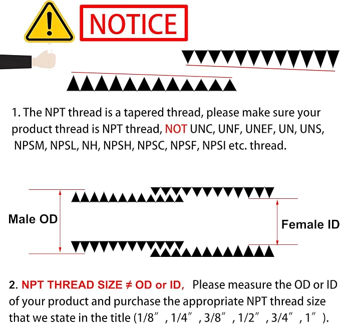1/4" Male x 1/4" Male Hex Nipple Pipe Fittings, 304 Stainless Steel 1/4 inch - Image 2