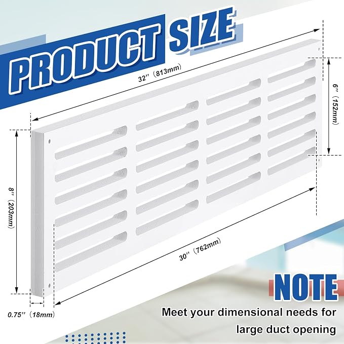 Leinuosen 1 Pcs 32 x 8 Inch Return Air Vent Cover Fit - Image 2