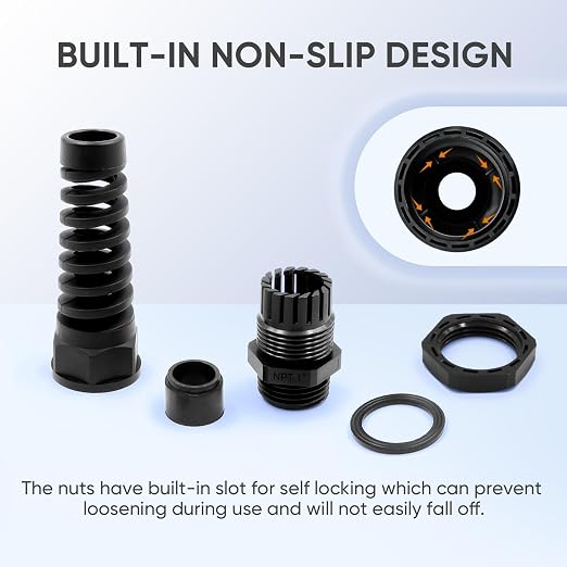 Strain Relief Cord Connector, LISTENJIALE 5Pcs NPT 1" Waterproof Cable Gland - Image 4