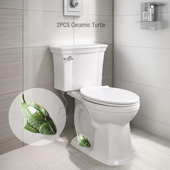 WANSHUNLMI Ceramic Fish Toilet Floor Bolt Covers, Fish Toilet Bolt Caps - Image 2