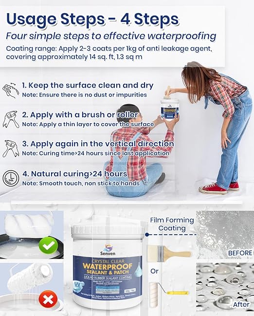 Transparent Waterproof Sealant Waterproof Coating 16oz Invisible Waterproofs - Image 8