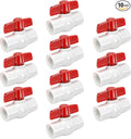 YADIAN 10 Pack 3/4'' PVC Ball Valves, T-handle SCH40 Water Pipe Shut-Off Ball by YADIAN